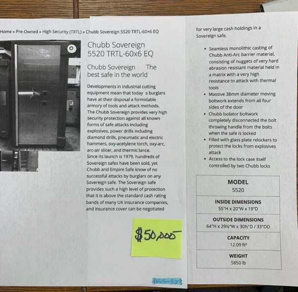 Chubb Sovereign 5520 Safe - Image 2