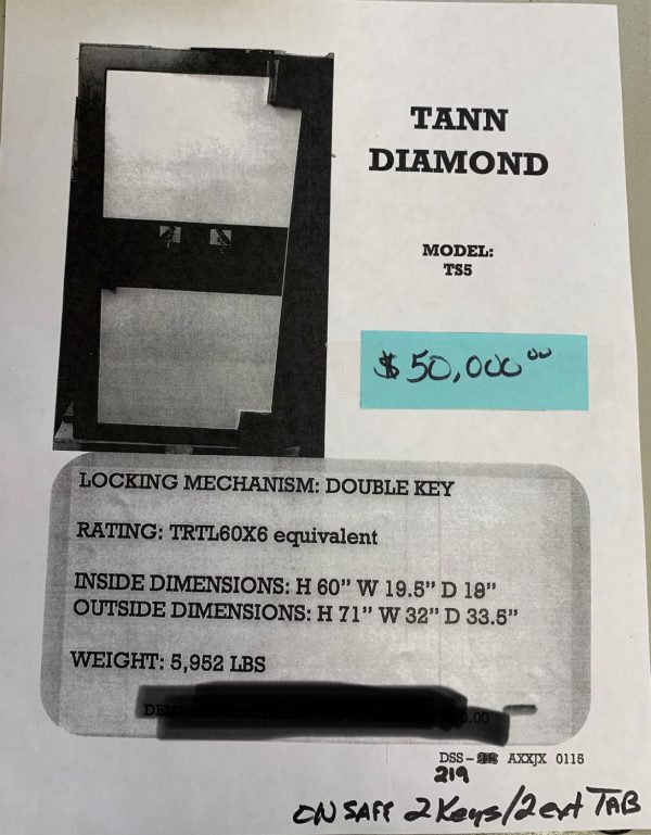 Tann Diamond TS5 Safe - Image 2
