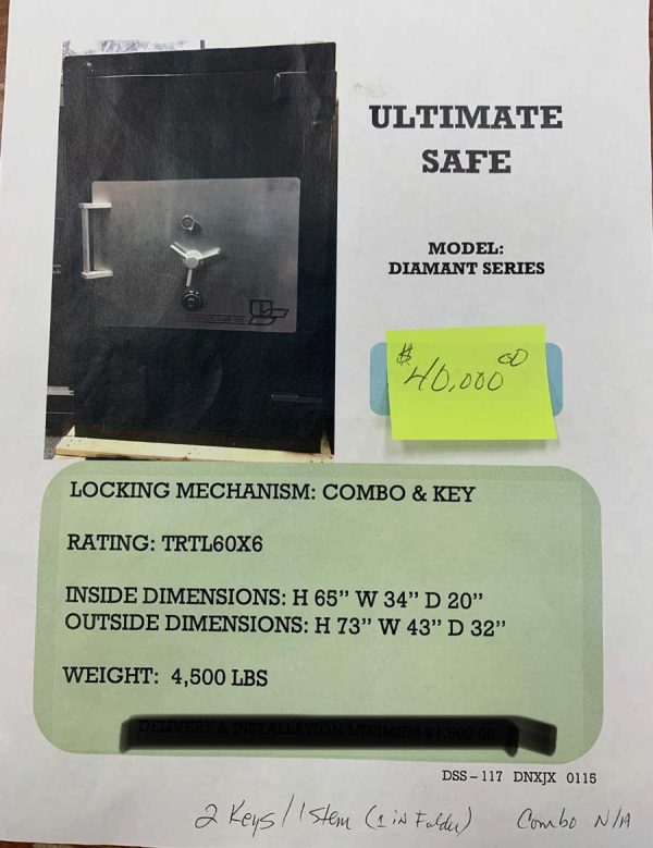 Ultimate Safe Diamant High Security Safe (TRTL 60X6 Model 6534) - Image 2